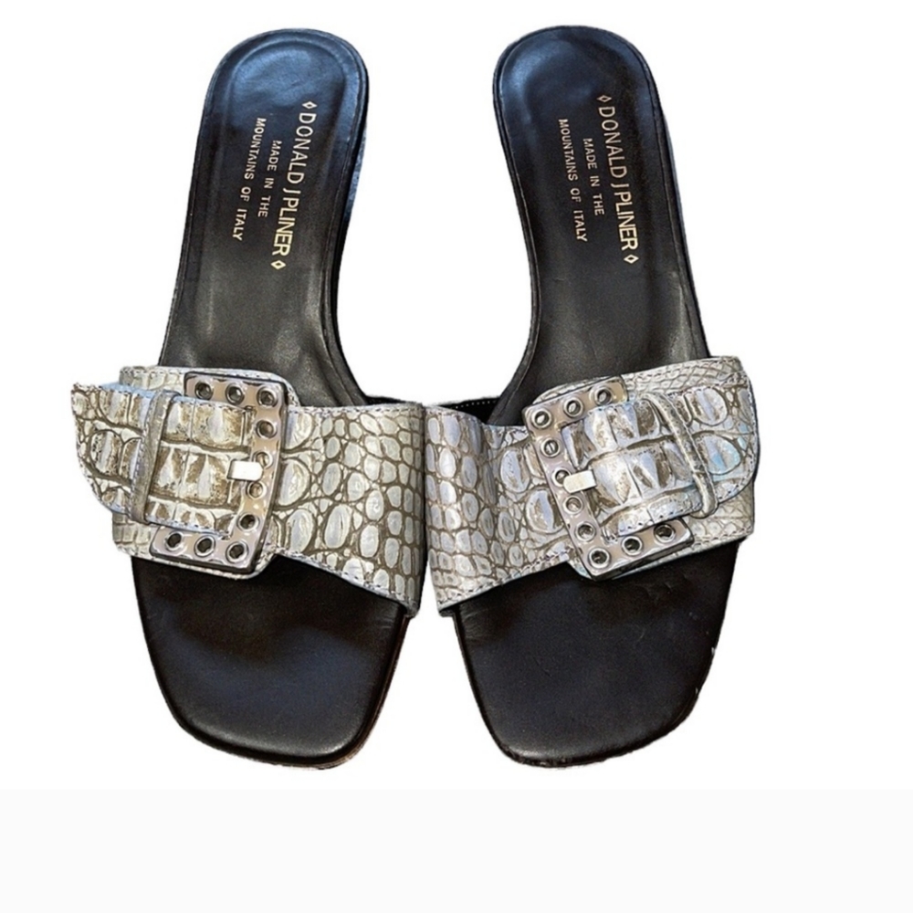 Donald J Pliner Crocodile Print Sandals